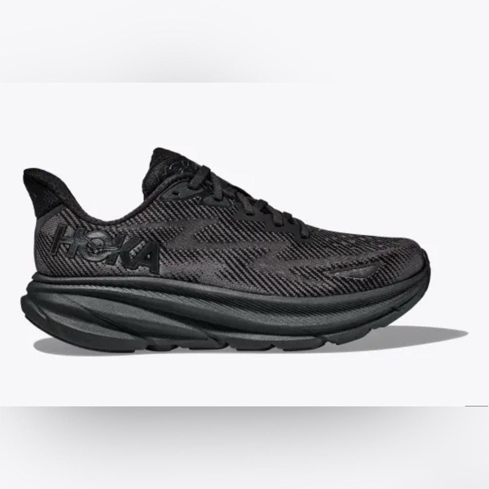 Hoka Clifton 9 Women's Running Shoes Black Size 8B Lightweight Sneakers - Picture 1 of 12